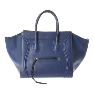 Celine Luggage Phantom Navy Blue Leather Handbag